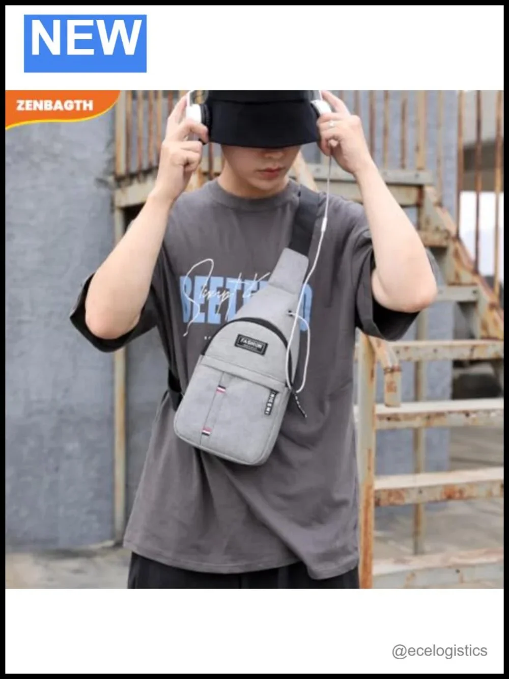 Compact Nylon Sling Bag Cross Body Chest Bag for Travel Hiking